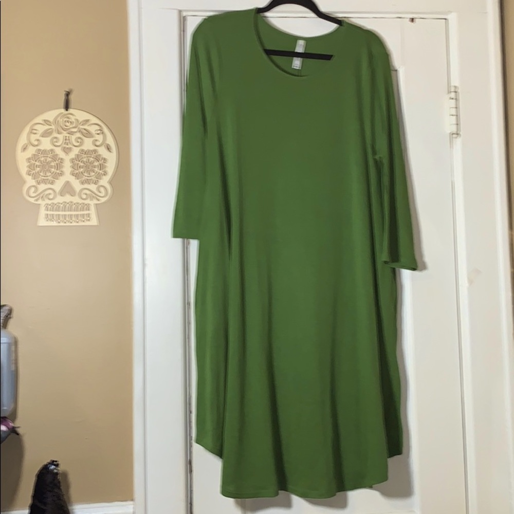 Green Tshirt Dress with Pockets
